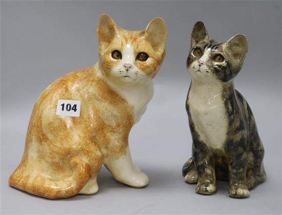 Two Winstanley cats, signed